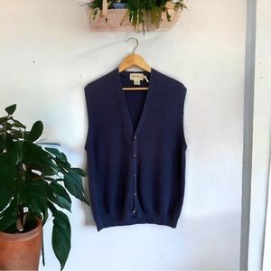 Eddie Bauer Men’s Vintage Size Large Navy Sweater Vest 100% Cotton.